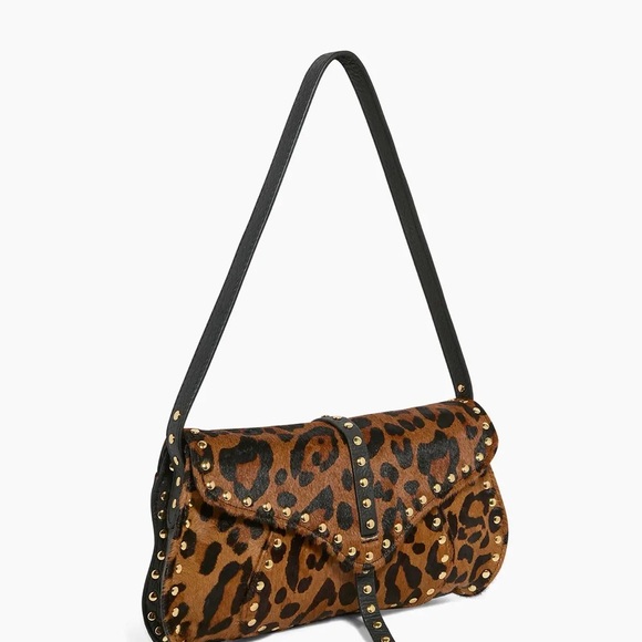 Aimee Kestenberg Leopard Print Studded Shoulder Bag - Brown & Black - Picture 2 of 6